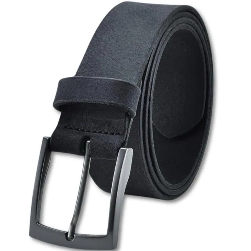 Men’s belt Full Grain Genuine Leather Casual Dress Jeans Black 100cm/40in